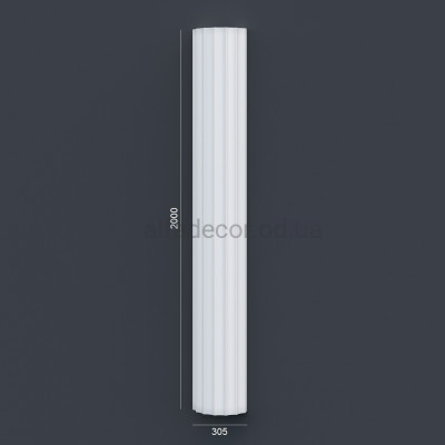 Напівколона(ствол) фасадна з канелюрамі (2.00м) Prestige Decor LC 105-21 HALF купити в Одесі