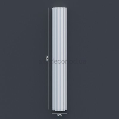 Полуколонна(ствол) фасадная с каннелюрами (2.00м) Prestige Decor LC 102-21 HALF купить в Одессе
