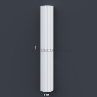 Колона(ствол) фасадна з канелюрамі (2.00м) Prestige Decor L C105-21 купити в Одесі