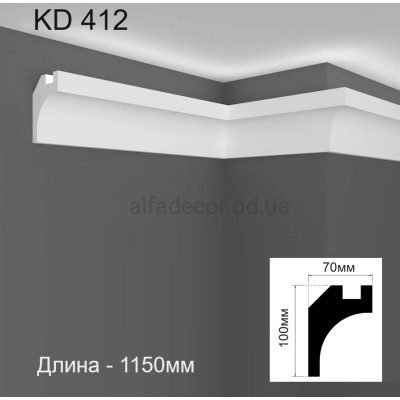 Карниз для прихованого LED освітлення KD 412 (1.15м) Tesori купити в Одесі