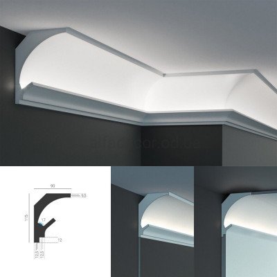 Карниз для скрытого LED освещения KD 201 (1.15м) Tesori купить в Одессе