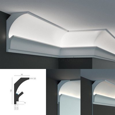 Карниз для прихованого LED освітлення KD 202 (1.15м) Tesori купити в Одесі